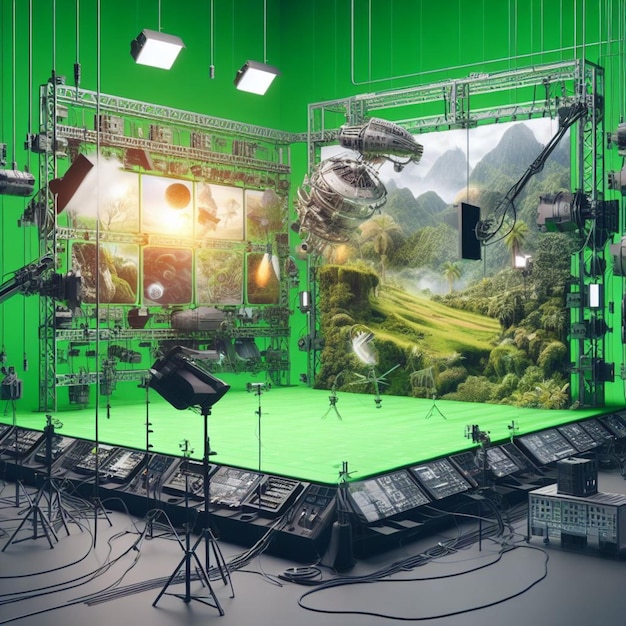 Foto estudios de vfx de pantalla verde