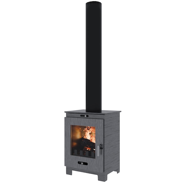 Estufas modernas de leña con chimenea alta Aparato de calefacción para el hogar
