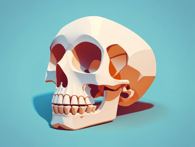 Foto eternal enigma skull and bones 3d rendering en estilo artístico