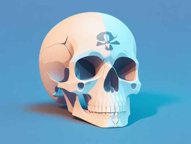 Foto eternal enigma skull and bones renderização 3d em estilo artístico