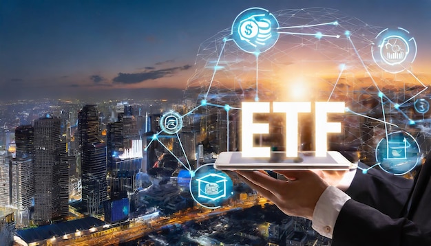 ETF Fondo negociado en bolsa Mercado de valores Finanzas empresariales Concepto de inversión