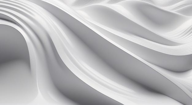 Ethereal Flow 3D Rendering Fondo de ondas de rayas blancas