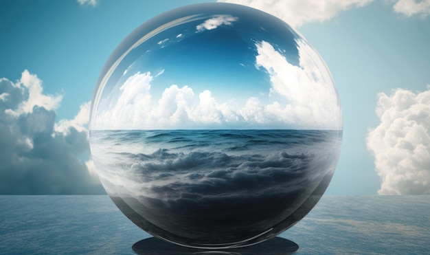 Ethereal Ocean Dreamscape en una bola de cristal