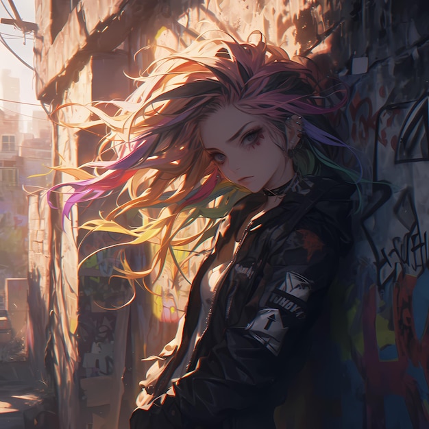 Ethereal Punk Rocker em Graffiti Alley