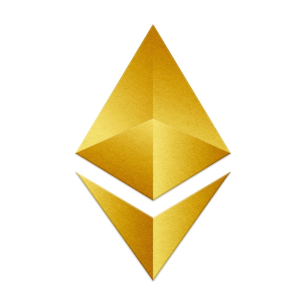 Ethereum Blockchain-Kryptowährungs-Symbol png in Gold Open-Source-Finanzkonzept