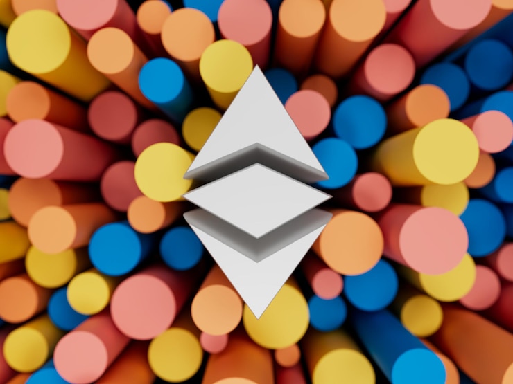 Foto ethereum crypto extrude circle concepto de ilustración 3d moderno abstracto