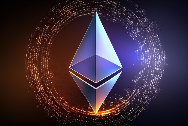 Ethereum digitale Währung im Weltraum AI generierte Kunst