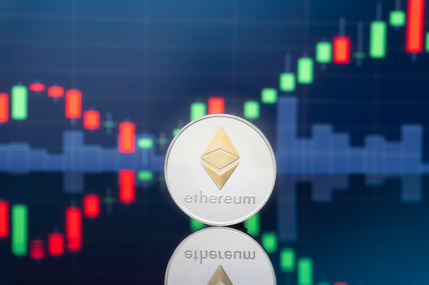 Ethereum e cryptocurrency conceito de investimento.