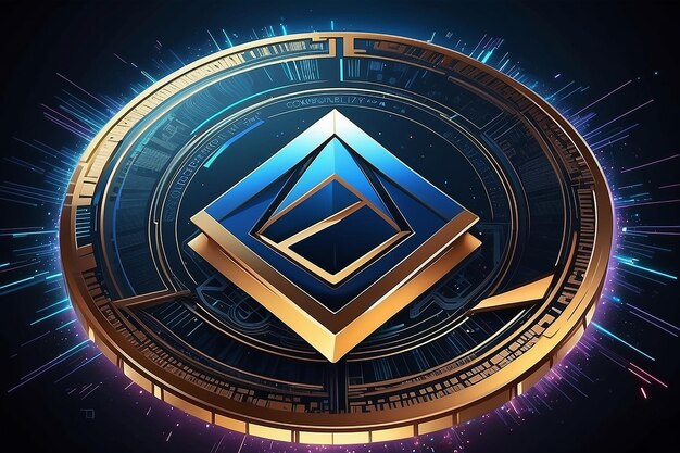 Foto ethereum en un estilo futurista moneda digital eth para un sitio web de banner o presentación