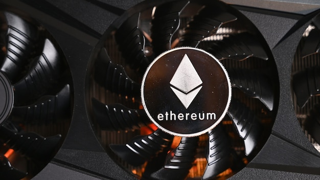 Ethereum-Mining-Konzept. Bergbau Foto.