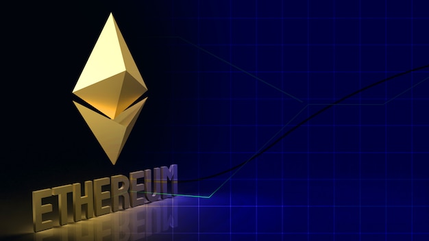 Ethereum moneda símbolo criptomoneda representación 3d