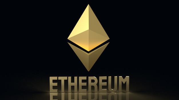 Ethereum Münzsymbol Kryptowährung 3D-Rendering