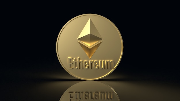 Ethereum Münzsymbol Kryptowährung 3D-Rendering