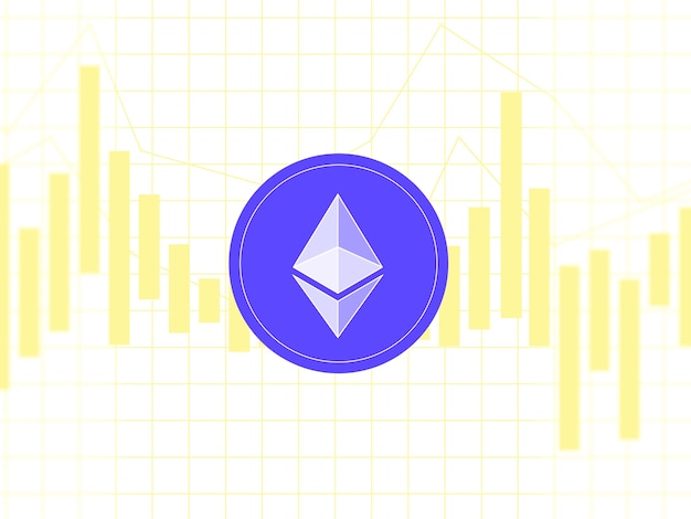 Ethereum sobre métricas y gráficos multicolores sobre fondos multicolores y el mapa mundial