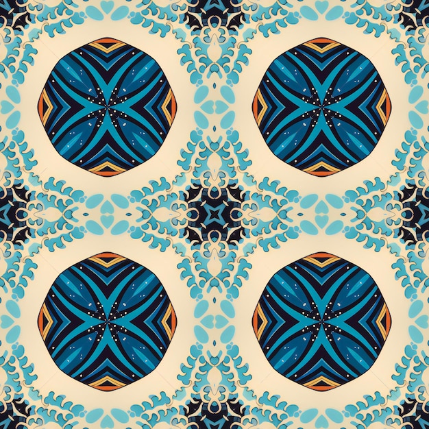 Ethnische florale nahtlose Muster Abstrakte Kaleidoskop-Stoffdesign-Textur