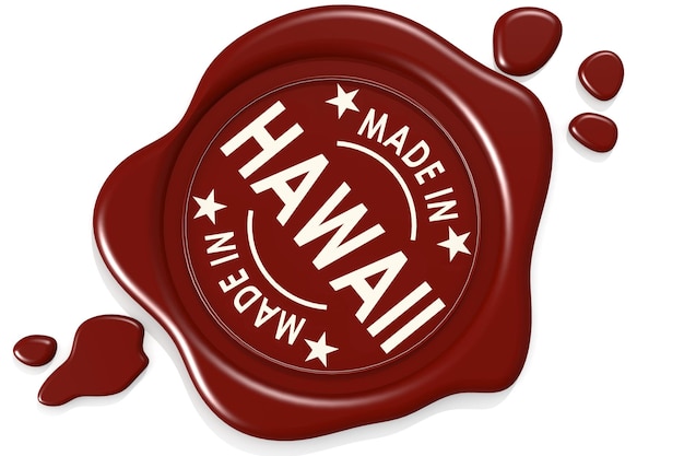 Etikettensiegel von made in Hawaii