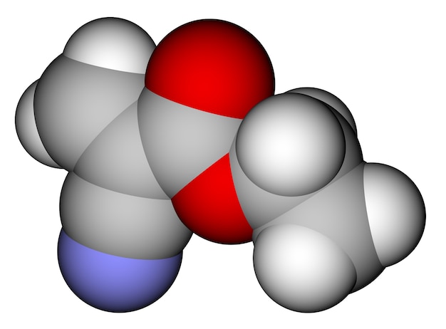 Etil cianoacrilato uma estrutura molecular de cola instantânea