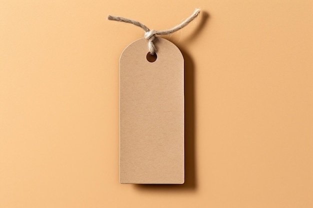 Etiqueta de cartón marrón claro para productos o regalos