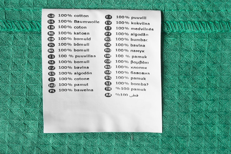 Foto etiqueta de composición de tela