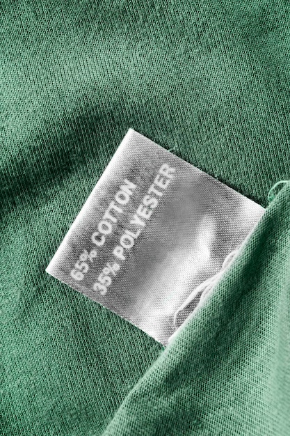 Etiqueta de composição das roupas