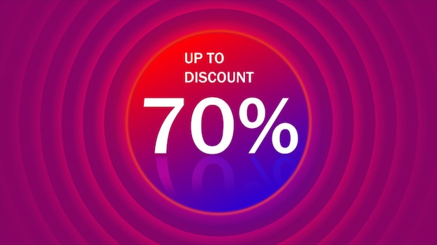 Etiqueta de desconto até 70% de desconto Ilustração de design de modelo vetorial