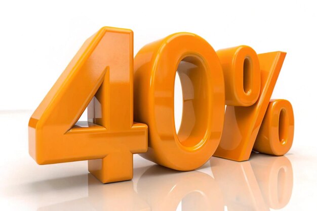 etiqueta de preço de desconto de vendas 3d para composição 40 por cento