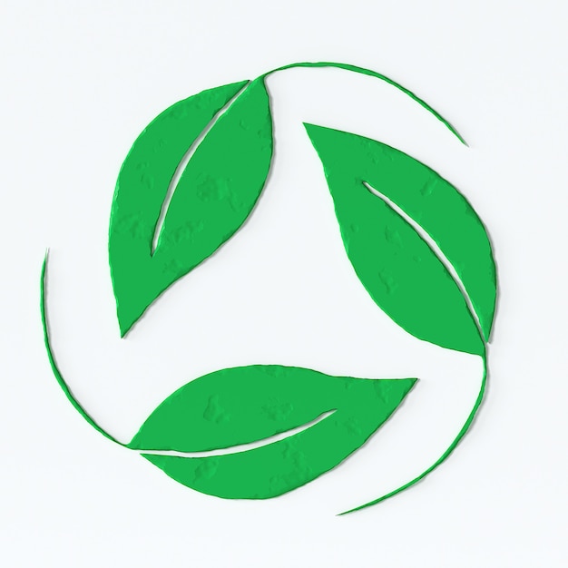 Etiqueta ecológica com efeito 3D