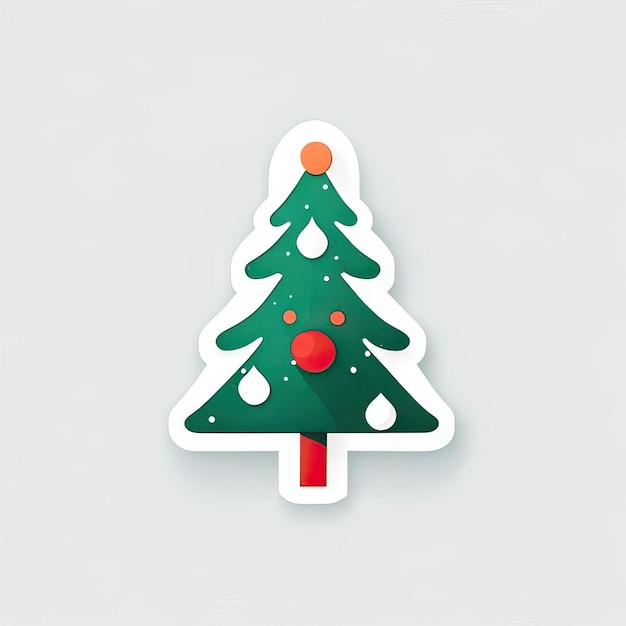 Foto etiqueta engomada del árbol de navidad