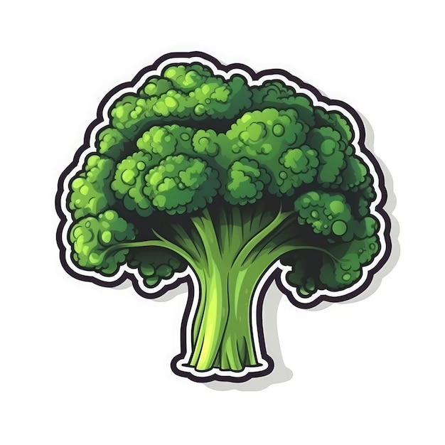 Etiqueta engomada de brócoli aislar ai generado