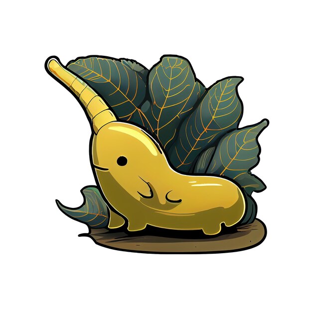 Etiqueta engomada de dibujos animados Banana Slug para amantes de la naturaleza Muestra tu amor por la criatura única