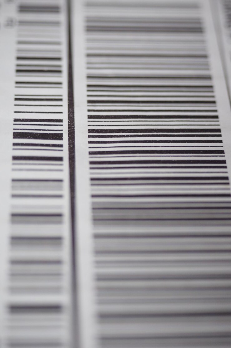 Foto etiqueta de identificación del producto con código de barras