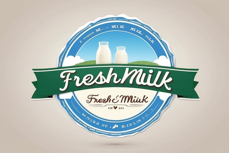 Foto etiqueta de la leche fresca