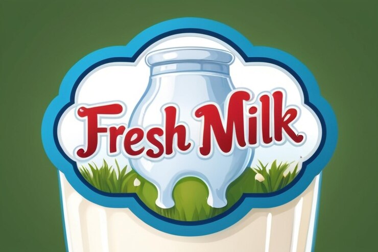 Foto etiqueta de la leche fresca
