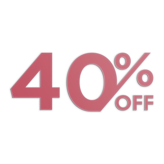 Etiqueta de ofertas de descuento del 40 por ciento con diseño de estilo de papel