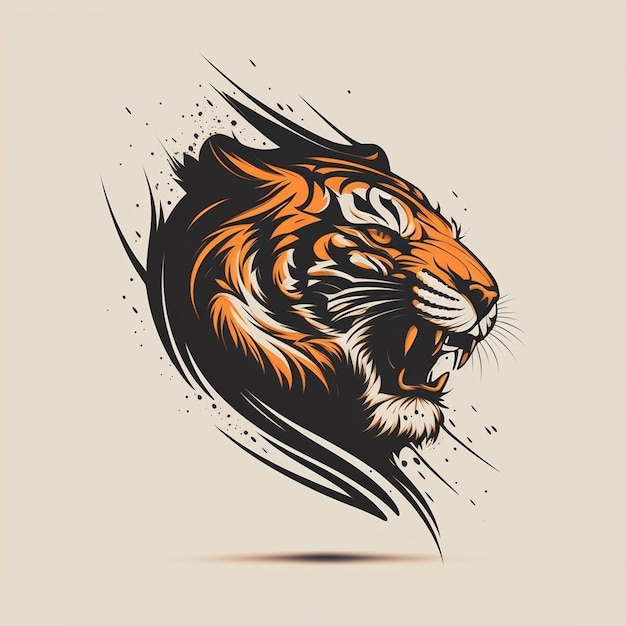 etiqueta de tigre, diseño de logotipo de concepto de tigre