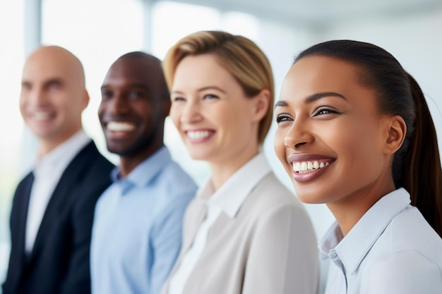 Etnia e diversidade no trabalho com empregados felizes celebrando o sucesso dos negócios