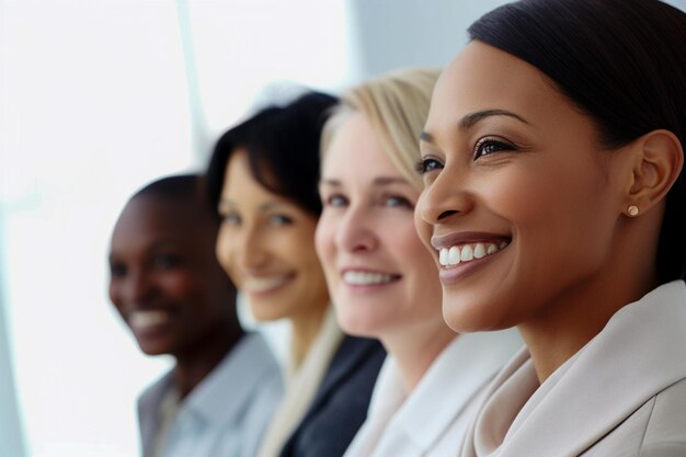 Etnicidad y diversidad en el trabajo con empleados felices celebrando el éxito empresarial