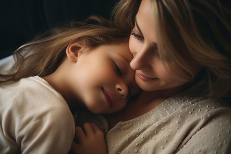 Foto eu te amo mãe foto de uma bela mãe e sua filha adorável ligação em casa