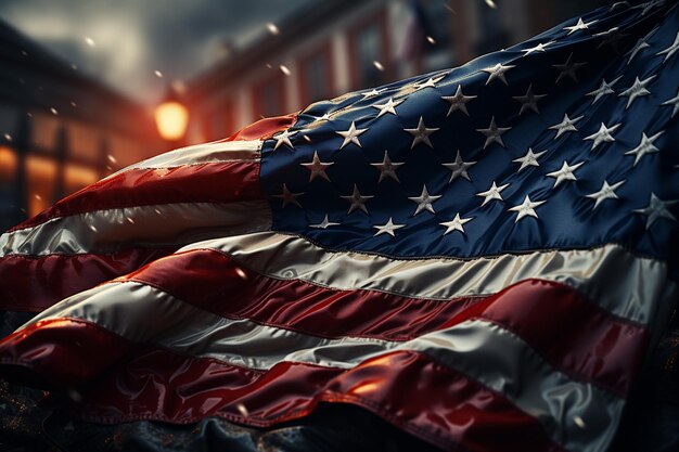EUA embandeira o fundo da bandeira americana do dia da independência