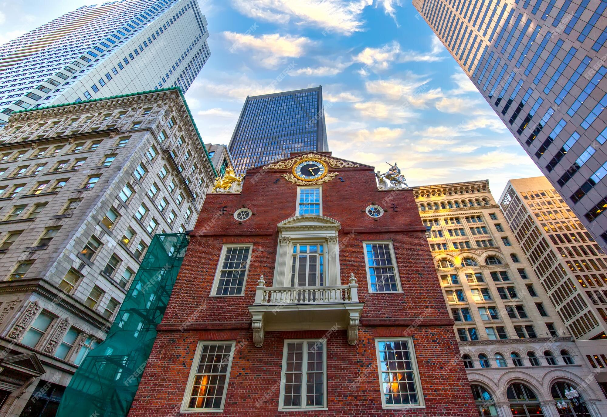 Eua massachusetts old state house no centro histórico da cidade de boston  perto de beacon hill e freedom trail