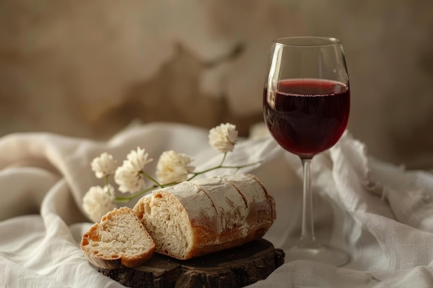 Eucharistisches ungesäuertes Brot Weinbecher