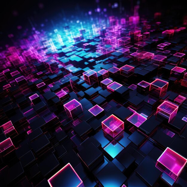 Euforia electrizante iluminando el paisaje digital en rosado y púrpura vibrantes