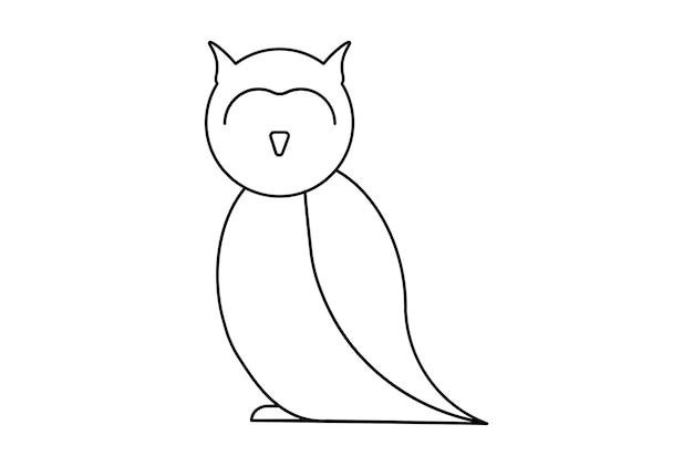 Eule flaches Symbol Halloween minimalistisches Liniensymbol schwarzer Umriss Zeichenkunstwerk