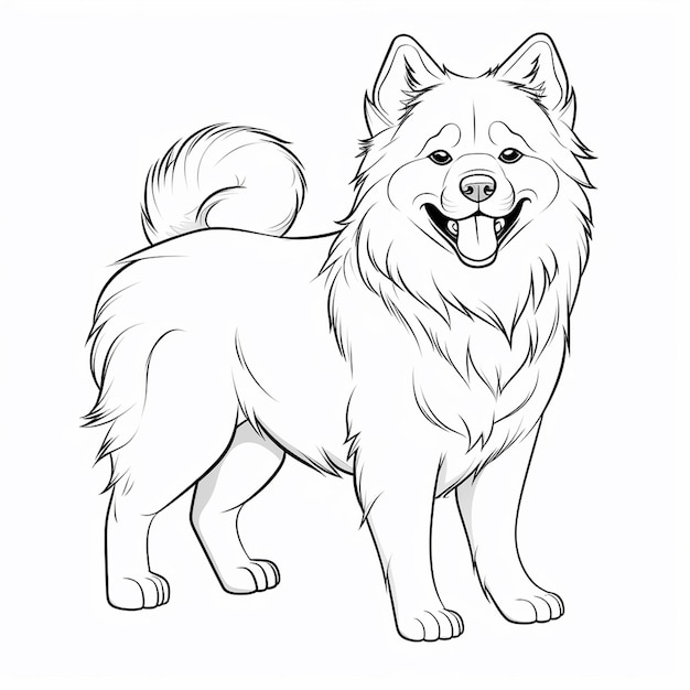 Foto eurasier kinder zeichnen charme flache malbuch kawaii linienkunst