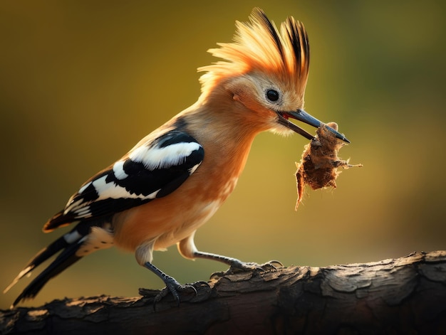 Eurasischer Hoopoe-Vogel mit seinem Fang