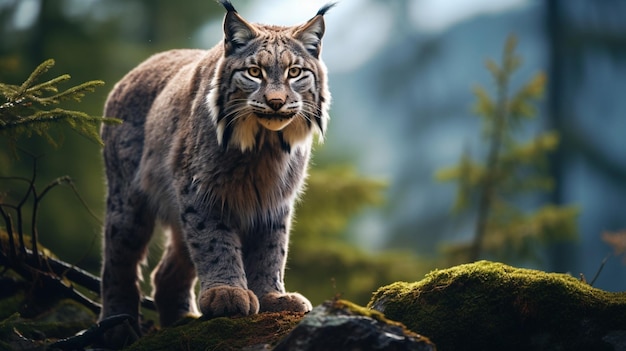 Eurasischer Luchs hochwertiger Hintergrund