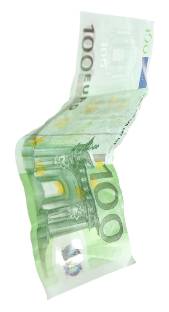 Foto euro-banknote auf weißer oberfläche