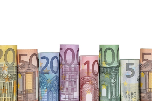 Foto euro-banknoten in folge