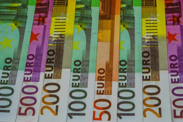 Euro Dinheiro Notas e dinheiro 50 100 200 500 euros