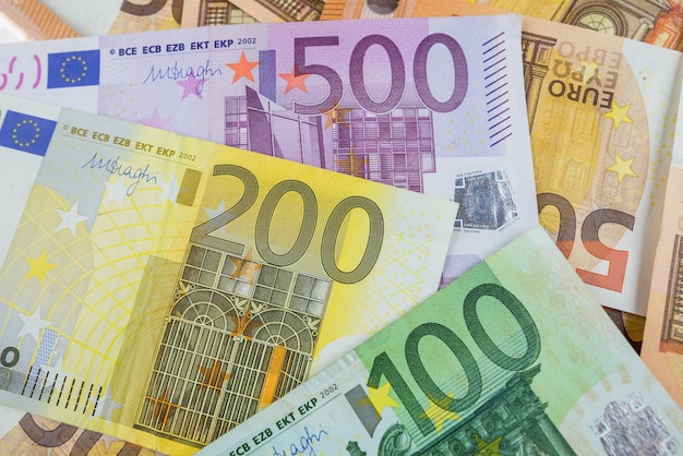 Euro-Geld, Euro-Geld-Hintergrund, Euro-Geld-Banknoten